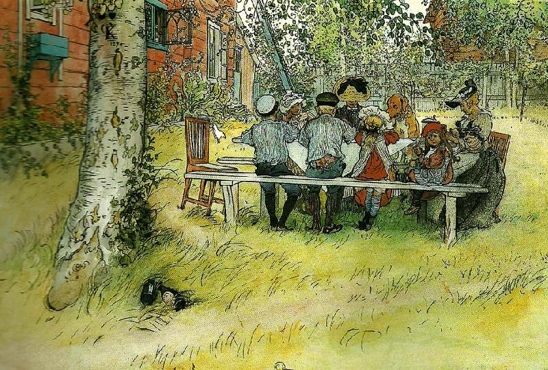 frukost under stora bjorken, Carl Larsson